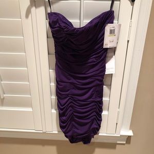 Purple body con homecoming dress